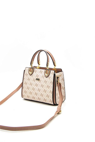 Silver & Polo SP1133 Kadın El Çantası Monogram Pembe-Somon
