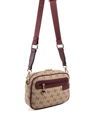 Silver & Polo Koyu Bej - Bordo SP1256 Çapraz Çanta