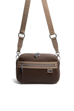 Silver & Polo SP1280 Kadın Çapraz Çanta Petek Kahve-Latte