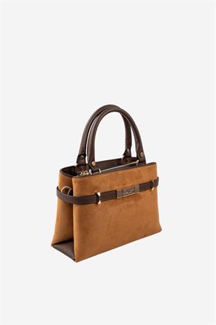 Silver & Polo SP1149 Kadın El Çantası Süet Taba-Kahve