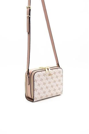 Silver & Polo SP888 Kadın Çapraz Çanta Monogram Pembe-Somon