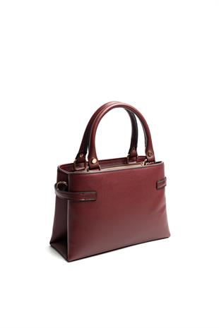 Silver & Polo SP1149 Kadın El Çantası Düz Bordo-Bordo
