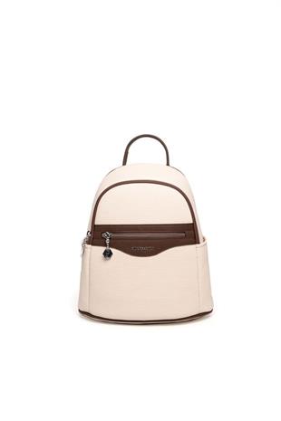 Silver & Polo SP1161 Kadın Sırt Çantası Petek Bej-Kahve
