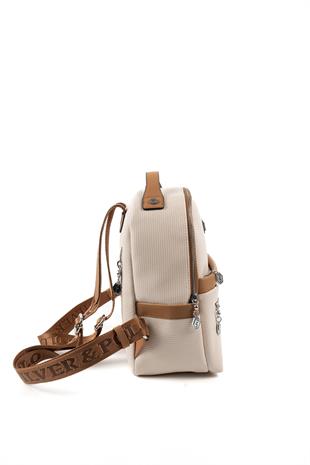 Silver & Polo Bej - A.Taba SP1061 Kadın Çanta Modelleri>Sırt Çantası