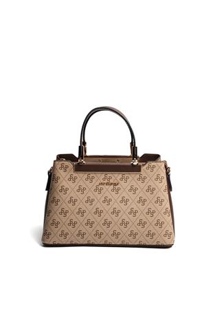 Silver & Polo SP913 Kadın El Çantası Monogram Koyu Bej-Kahve
