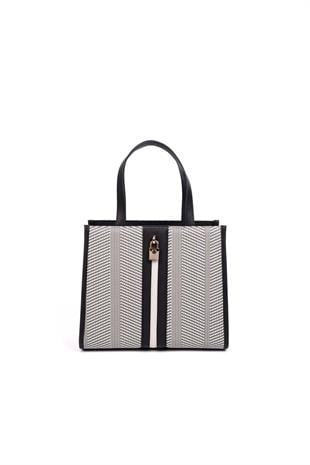 Silver & Polo Siyah Beyaz - Mat Siyah - Kemik SP1188 Kadın El Çantası