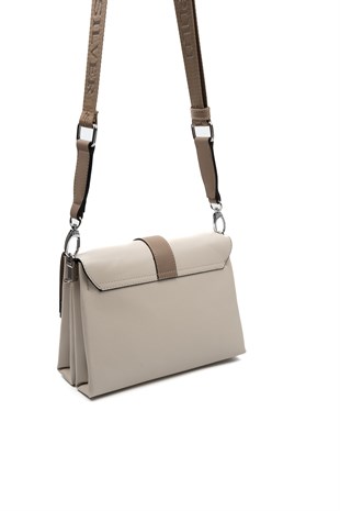 Silver & Polo SP1009 Kadın Çapraz Çanta Düz Bej-Latte