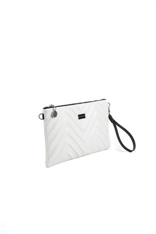 Silver & Polo SP1250 Kadın Portföy & Clutch King Desen Beyaz