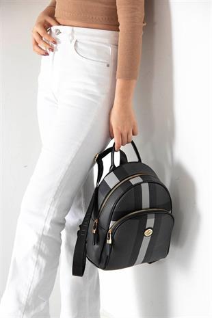 Silver & Polo SP1062 Kadın Sırt Çantası Ekose Siyah