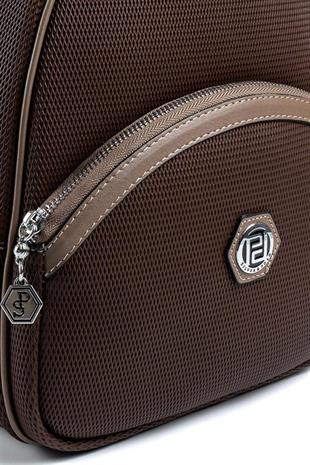 Silver Polo Kahve - Vizon Petek Kadın Sırt Çantası SP945