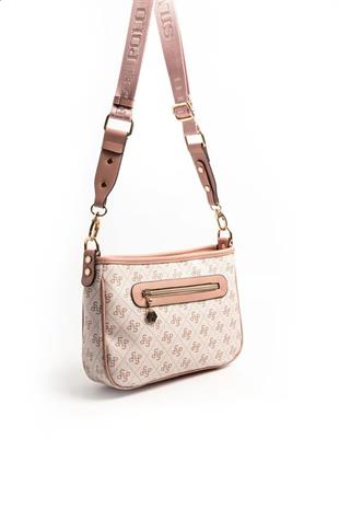 Silver & Polo SP1160 Kadın Çapraz Çanta Monogram Pembe-Somon