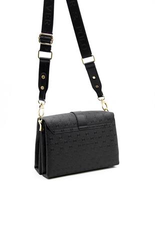 Silver & Polo SP1009 Kadın Çapraz Çanta Logolu Siyah-Siyah