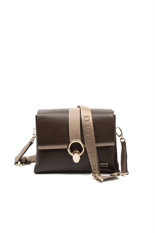 Silver & Polo SP1275 Kadın Çapraz Çanta Düz Kahve-Latte