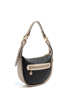Silver & Polo SP1270 Kadın Omuz Çantası Logolu Siyah-S.Nut