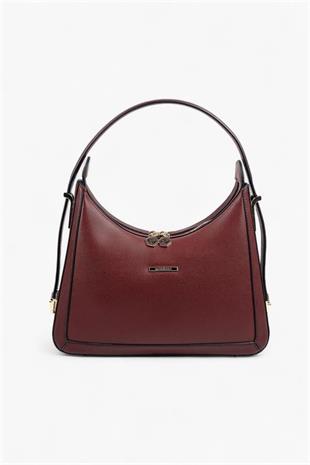 Silver Polo Bordo - Bordo Düz Kadın Omuz Çantası SP1187