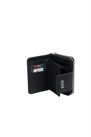 Silver & Polo SP935 Kadın Cüzdan & Kartlık Alaska Siyah-Rugan Siyah