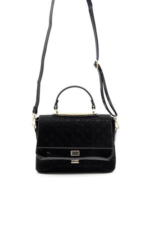 Silver & Polo SP838 Kadın Çapraz Çanta Fashion Siyah-Rugan Siyah