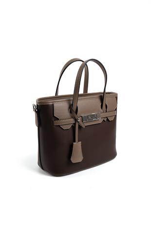 Silver & Polo Kahve - Vizon SP1185 Kadın El Çantası