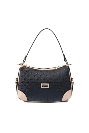 Silver & Polo SP1269 Kadın Omuz Çantası Logolu Siyah-S.Nut