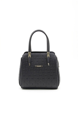 Silver & Polo SP1136 Kadın El Çantası Logolu Siyah-Siyah