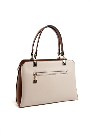 Silver & Polo Bej - Taba SP972 Kadın El Çantası