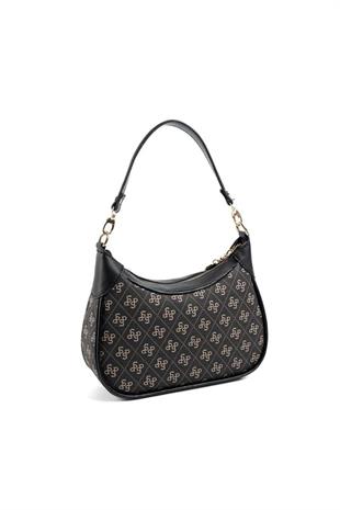 Silver Polo SP1180 Kadın Omuz Çantası Monogram Füme-Siyah