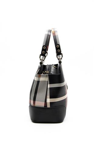 Silver & Polo SP706 Kadın El Çantası Ekose Siyah