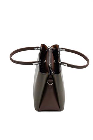 Silver & Polo SP1098 Kadın El Çantası Düz Zeytuni-Kahve