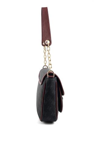 Silver Polo SP1147 Kadın Omuz Çantası Monogram Siyah-Bordo
