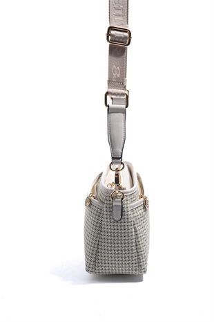 Silver & Polo SP1184 Kadın Çapraz Çanta King Desen Yeşil-Kemik