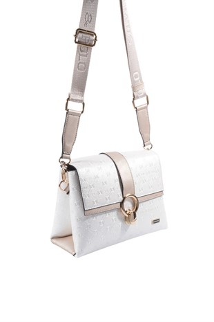 Silver & Polo SP1275 Kadın Çapraz Çanta Logolu Sedef-S.Nut