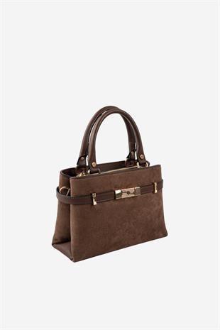 Silver & Polo SP1149 Kadın El Çantası Süet Kahve