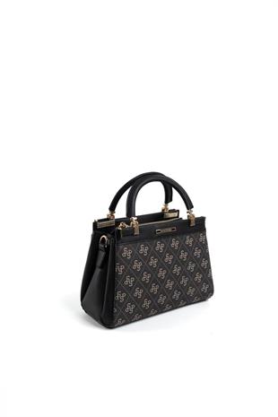 Silver & Polo SP1193 Kadın El Çantası Monogram Füme-Siyah