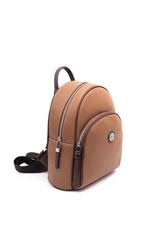 Silver & Polo SP1062 Kadın Sırt Çantası Petek Karamel-Kahve