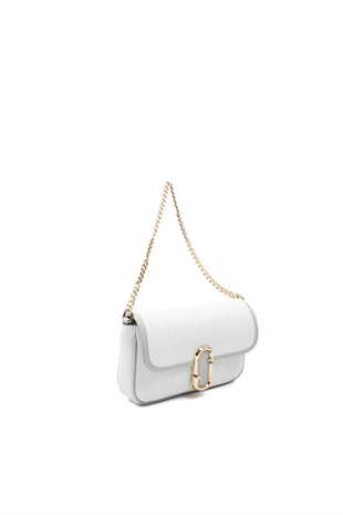 Silver & Polo SP1171 Kadın Omuz Çantası Logolu Beyaz-A.Gri