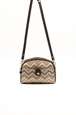 Silver & Polo SP1144 Kadın Çapraz Çanta Ekose Nut-Kahve