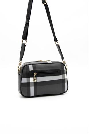 Silver & Polo SP1094 Kadın Çapraz Çanta Ekose Siyah