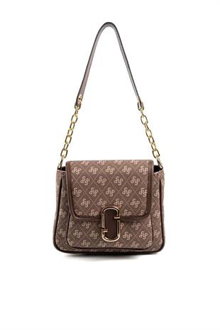 Silver Polo SP1147 Kadın Omuz Çantası Monogram Kahve-Kahve