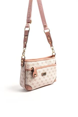 Silver & Polo SP1160 Kadın Çapraz Çanta Monogram Pembe-Somon