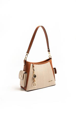 Silver & Polo Bej - Taba SP1183 Kadın Omuz Çantası