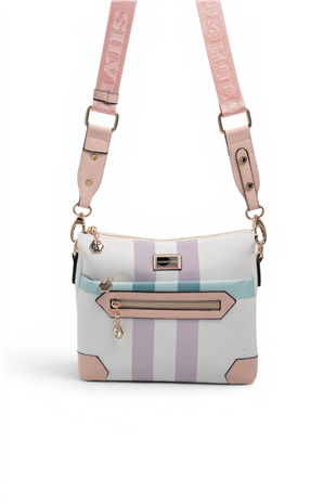 Silver Polo SP1110 Kadın Çapraz Çanta Ekose Lila-Pembe