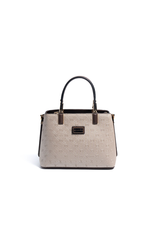 Silver & Polo SP987 Kadın El Çantası Logolu Nut-Kahve