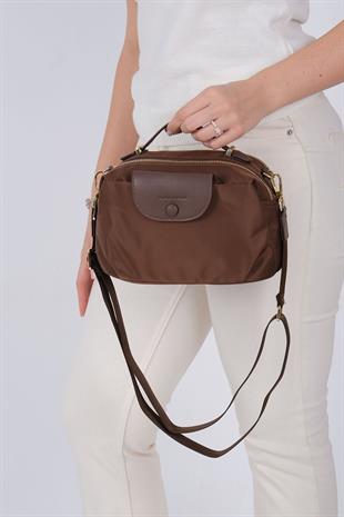Silver & Polo SP1223 Kadın Çapraz Çanta Saten Kahve-Kahve