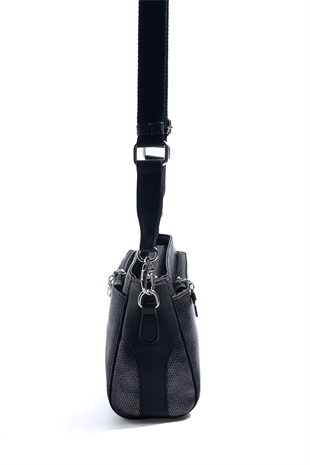 Silver & Polo SP1273 Kadın Çapraz Çanta Petek M.Gümüş-Siyah