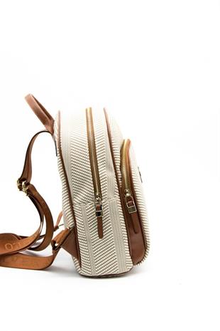 Silver & Polo SP1062 Kadın Sırt Çantası Hasır Bej-Taba