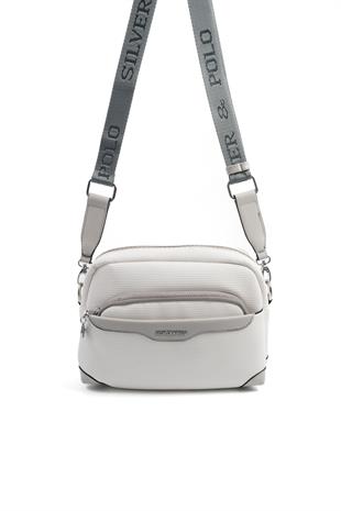 Silver & Polo Beyaz - A.gri SP1201 Kadın Çapraz Çanta