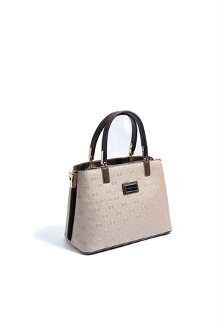 Silver & Polo SP987 Kadın El Çantası Logolu Nut-Kahve