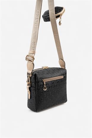 Silver & Polo SP1038 Kadın Çapraz Çanta Logolu Siyah-S.Nut