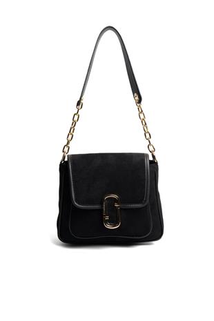 Silver & Polo SP1147 Kadın Omuz Çantası Süet Siyah-Siyah