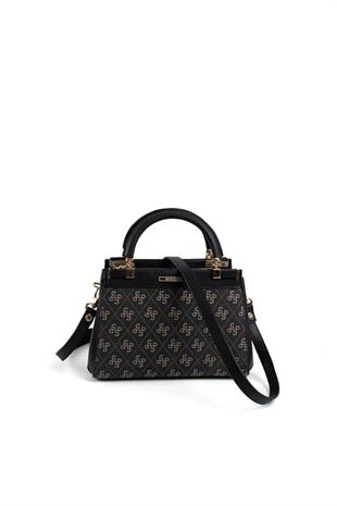 Silver & Polo SP1193 Kadın El Çantası Monogram Füme-Siyah